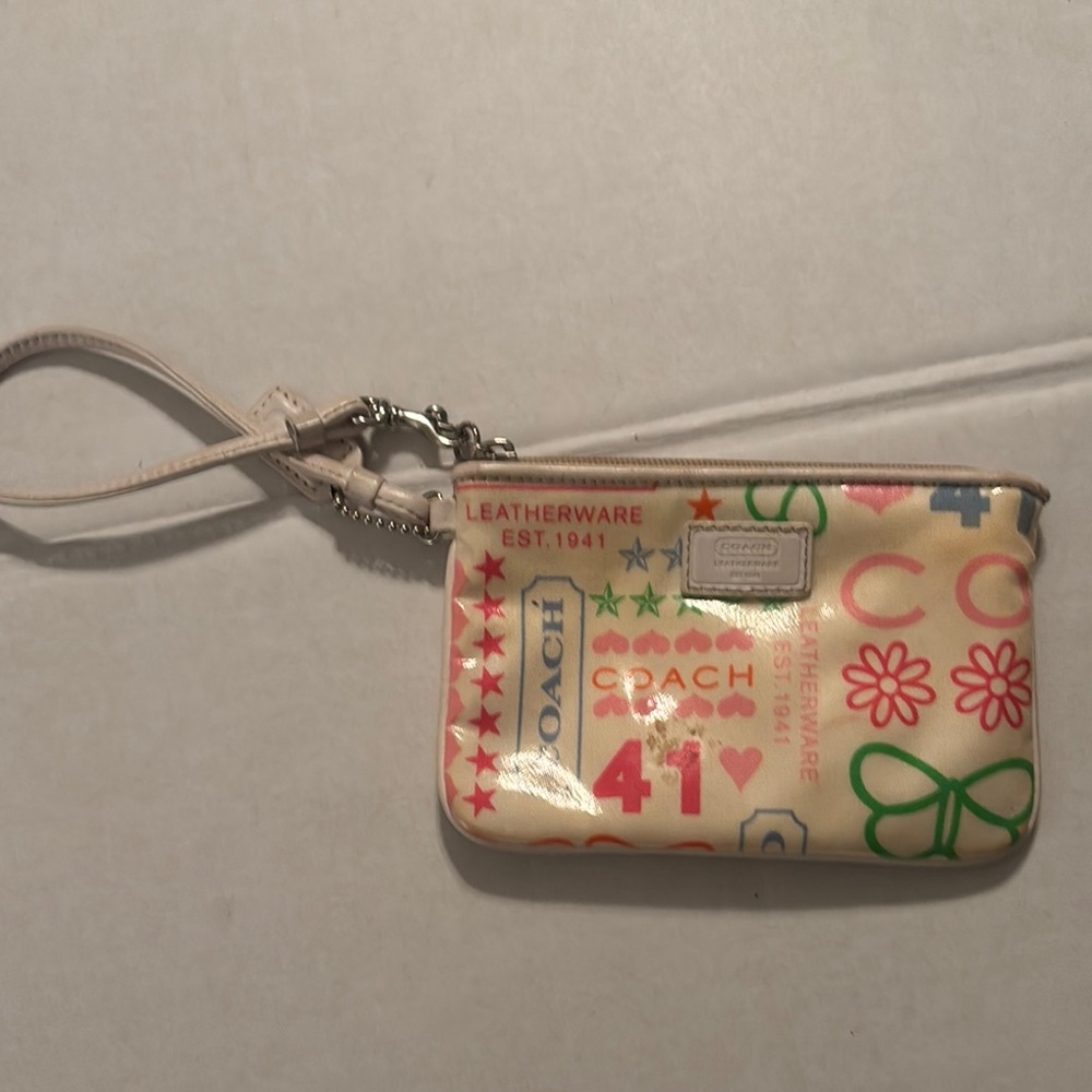 Vintage Coach Multicolor Wristlet
